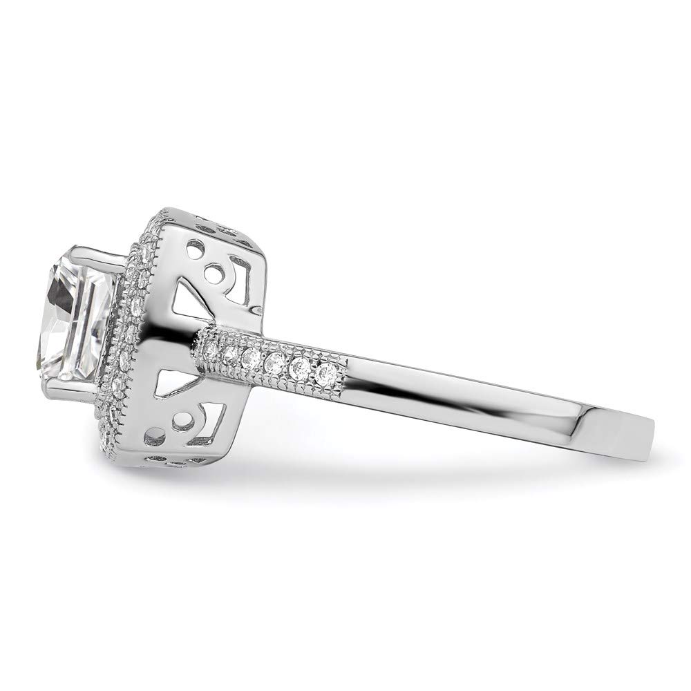 925 Sterling Silver Cubic Zirconia Ring for Women - Elegant Embers Design Fine Jewelry, Perfect Gift for Her (Birthday, Anniversary, Valentine's Day)