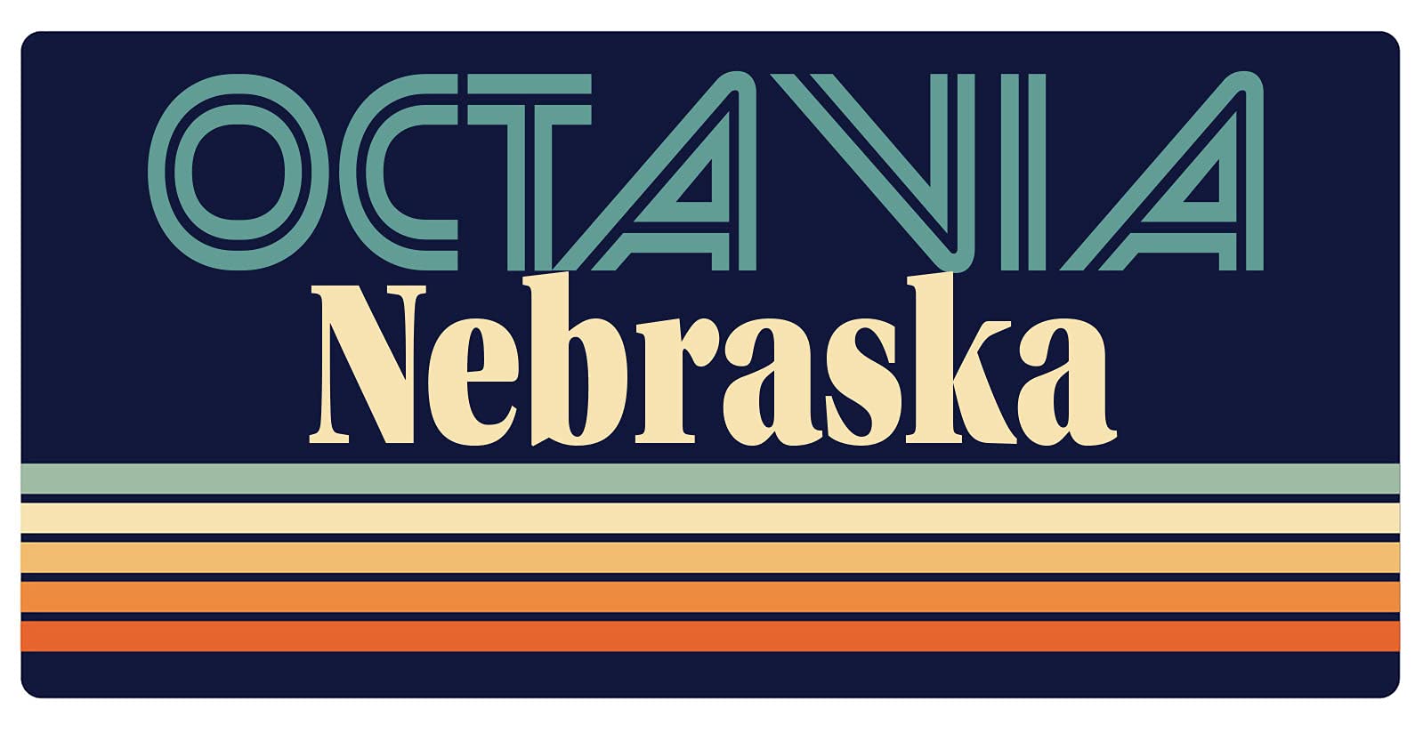 Octavia Nebraska 5 x 2.5-Inch Retro Fridge Magnet - Vintage Style Decorative Magnet for Refrigerator, Office, Home & Dorm Room Decor