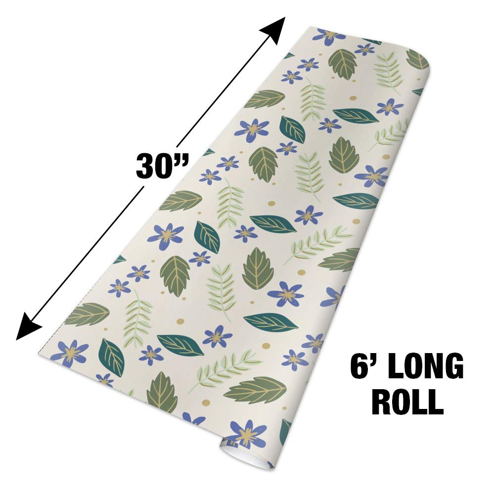 GRAPHICS & MORE Floral Leaf Gift Wrap Wrapping Paper Rolls - Perfect for Birthday, Wedding & Holiday Present Wrapping