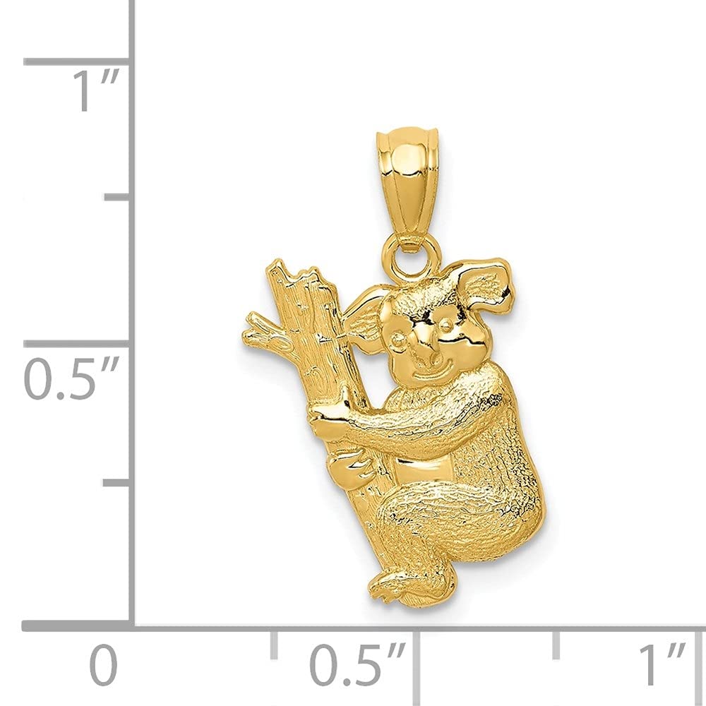 14k Yellow Gold Koala Pendant - Textured Design for Jewelry Lovers