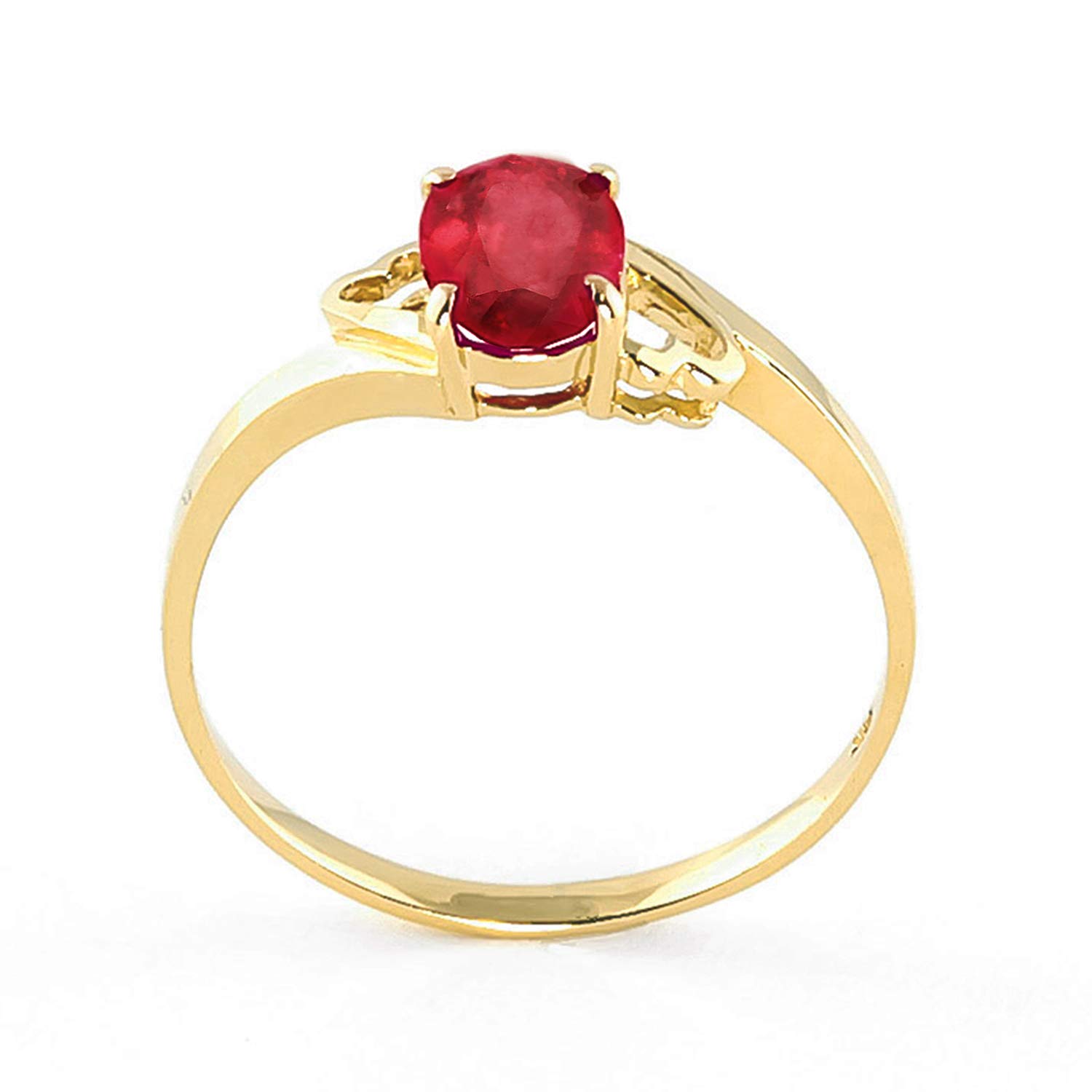 14K Solid Gold Ring with 1.15ct Oval Ruby - Galaxy Gold GG Elegant Jewelry for Women, Perfect for Engagement, Anniversary & Special Occasions