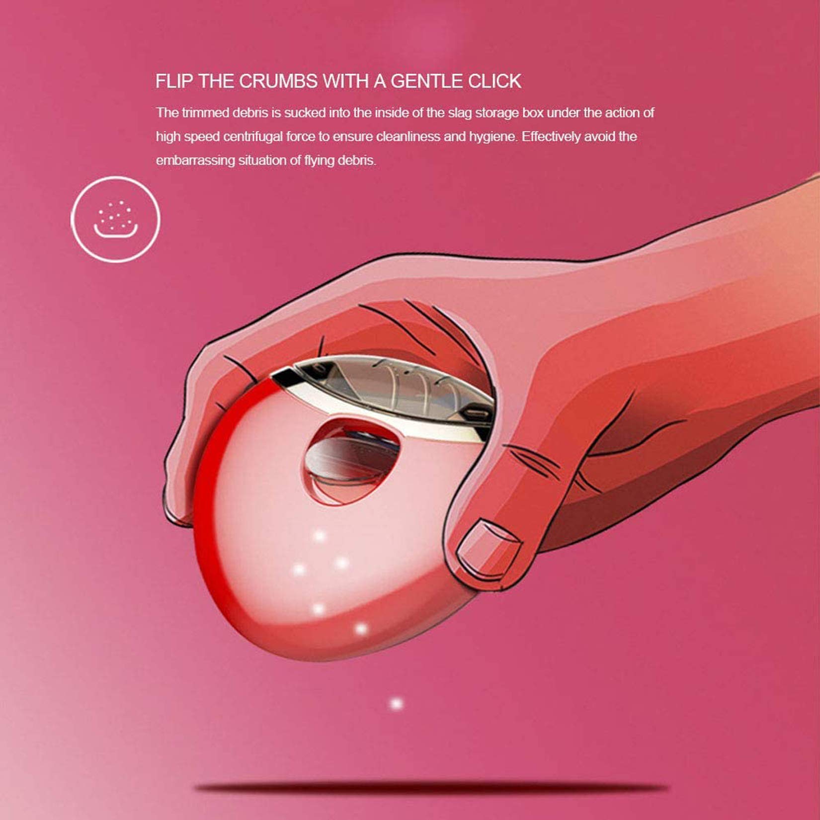 Electric Nail Trimmer for Adults & Kids - Automatic Nail Clipper with Safety Guard, Toe & Finger Nail Grinder - Perfect for Manicures, Pedicures & Elderly Care (Red) - Ideal for Home Use, Travel & Salon Professionals