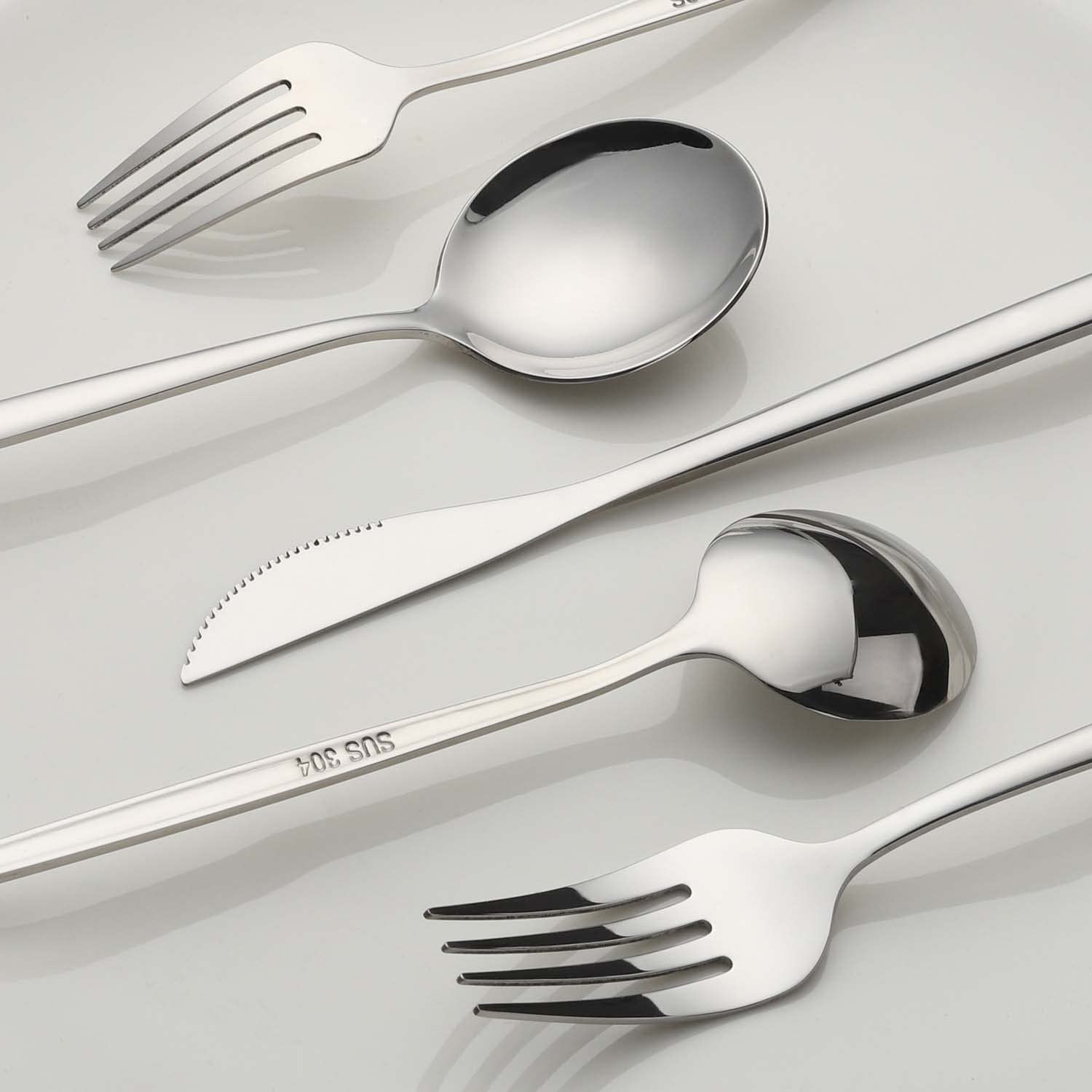 Premium 20-Piece Stainless Steel Silverware Set - Service for 4, Durable Flatware Cutlery Set for Home, Kitchen & Restaurant Use - Perfect for Dining, Entertaining & Everyday Meals