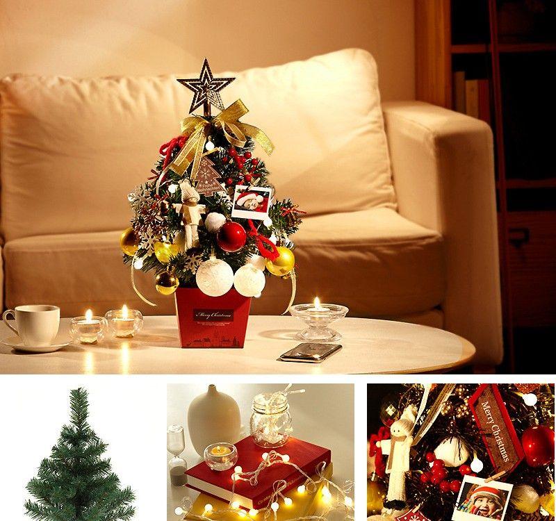 Mini Artificial Christmas Tree for Desktop - Small Holiday Decor for Table, Desk & Countertop - Perfect for Home, Office & Holiday Party Decorations