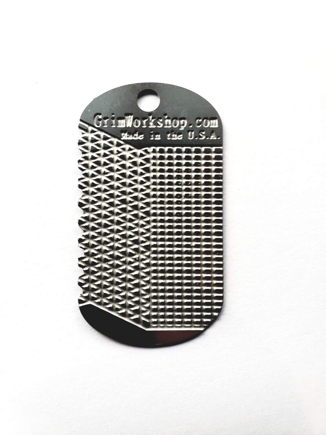 Grim Workshop Survival File Dog Tag Necklace - Emergency EDC File Tool for Outdoor Repair & Survival Gear - Perfect for Camping, Hiking, and Prepper Kits