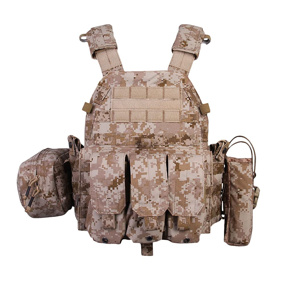 Emerson Gear LBT6094A Tactical Vest for Airsoft & Paintball - Radio Pouch, Triple Mag Pouch, Dump Pouch - Perfect for Military Simulation, Outdoor Training & Airsoft Games