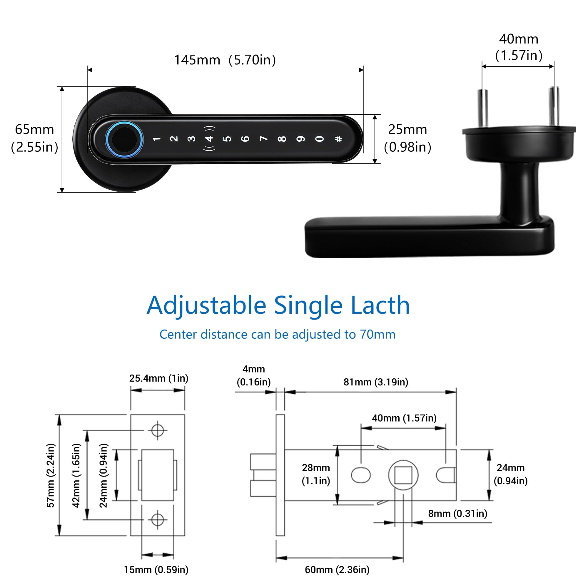 Upgraded Smart Lock Fingerprint Door Lock - CATCHFACE TTLock with IC Card, Auto Lock & DIY Installation | Secure Keyless Entry for Home, Apartment, Office & Co-Working Spaces (Black) | Ideal for Modern Smart Homes, Vacation Rentals & High-Tech Offices