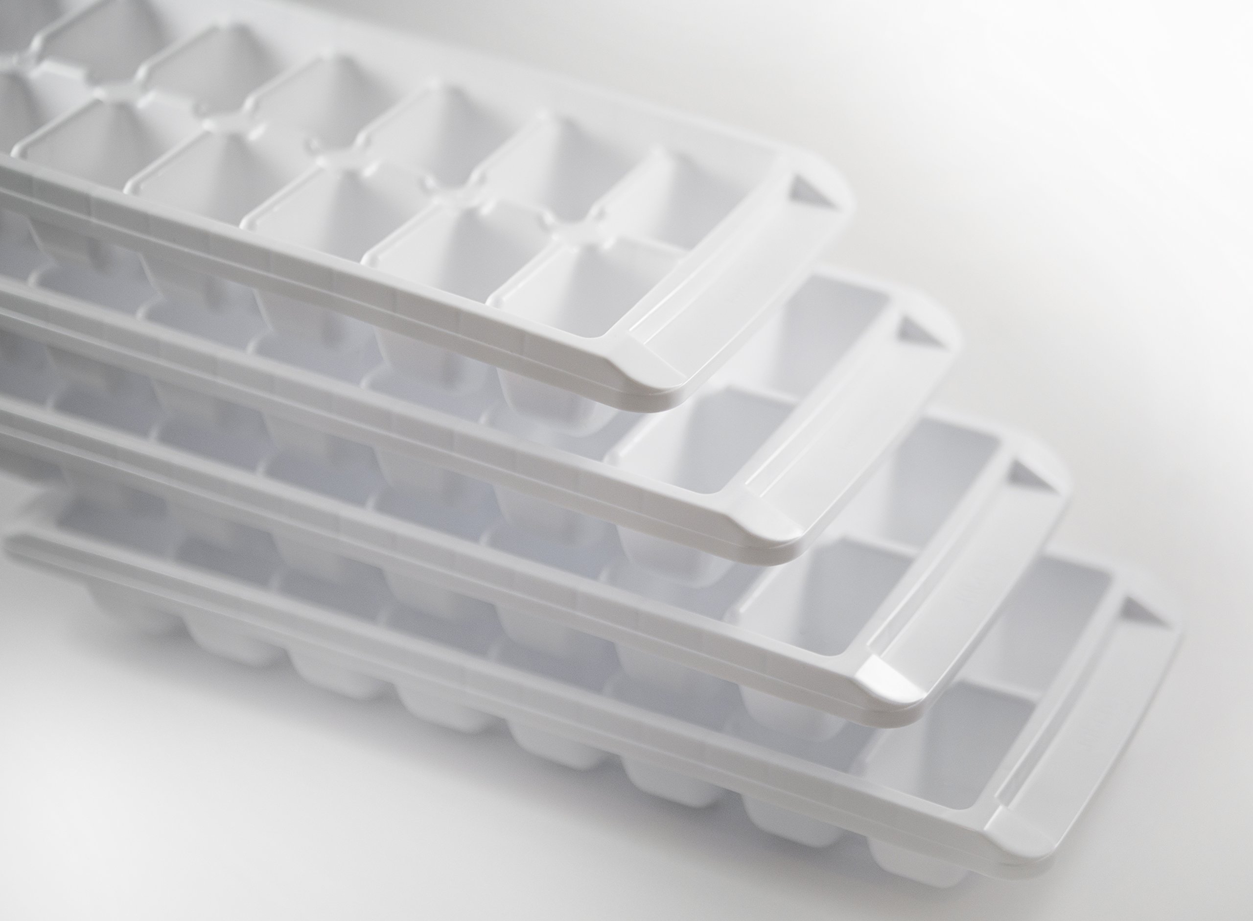 Easy Release White Ice Cube Tray - 16 Cube Silicone Mold (4 Pack, 64 Total Cubes) | Perfect for Cocktails, Smoothies & Beverage Cooling
