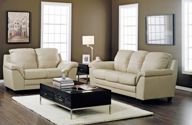 Premium Sirus Huxley Genuine Leather Sofa & Loveseat Set - 100% Top-Grain Leather - Modern Living Room Furniture - $2399-$2699 - Perfect for Home Theater, Lounge & Family Gatherings