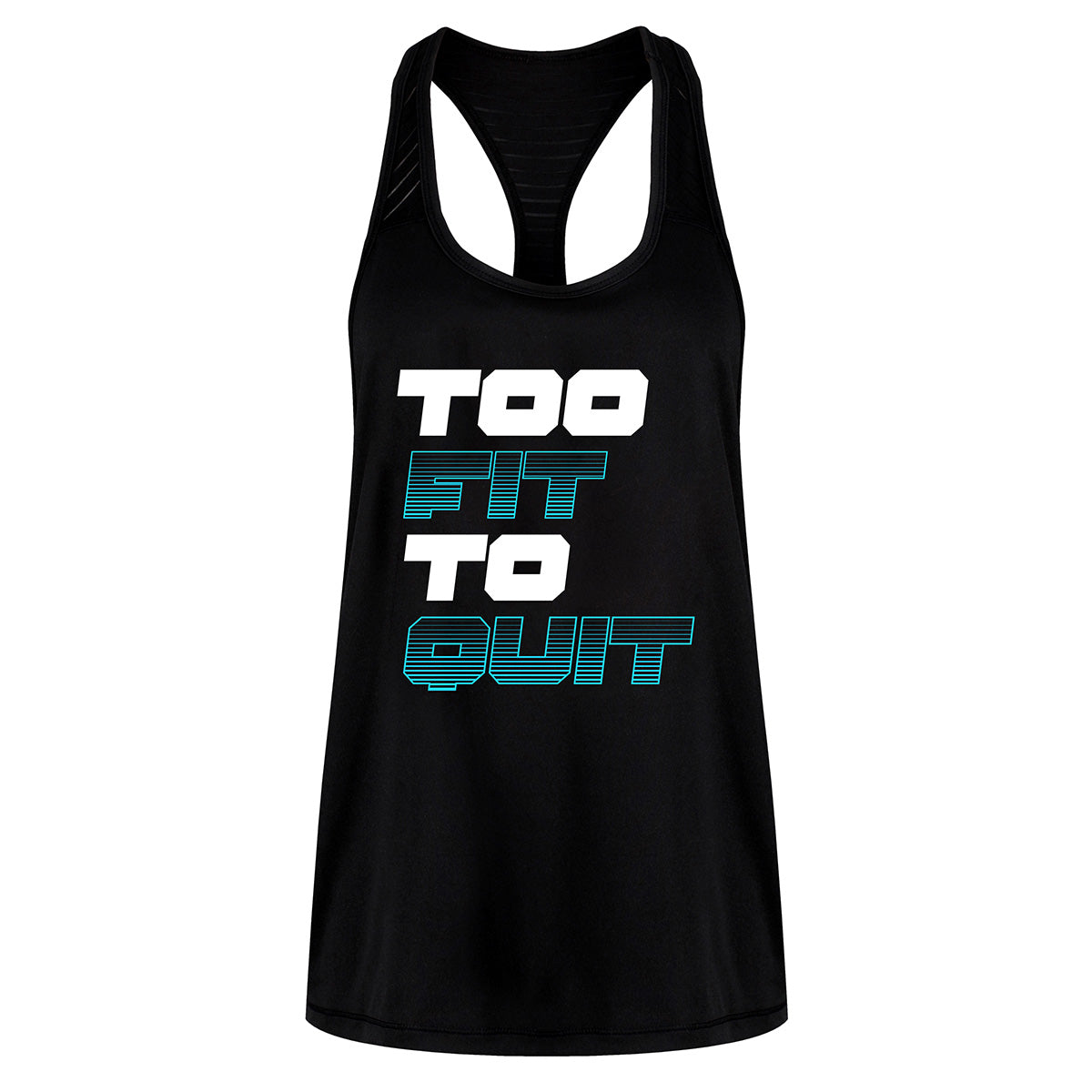 Too Fit To Quit Mesh Racerback Vest - Breathable Workout Tank Top for Women - Perfect for Gym, Yoga & Running