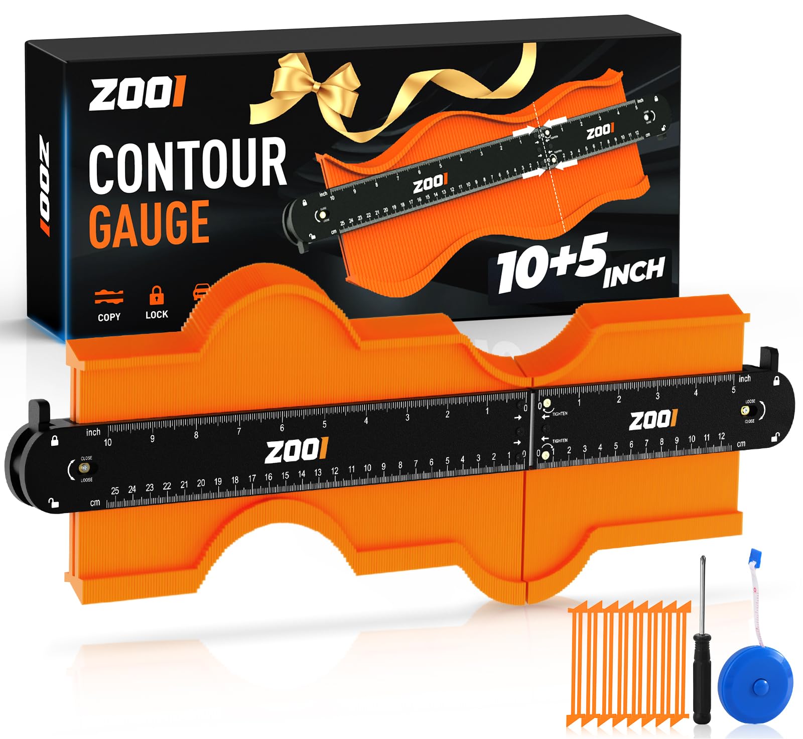 **Contour Gauge Tool for Woodworking - Connectable Shape & Outline Measuring Device - Perfect Gifts for Men, Dad, Grandpa - Ideal for DIY Projects, Carpentry & Home Improvement**