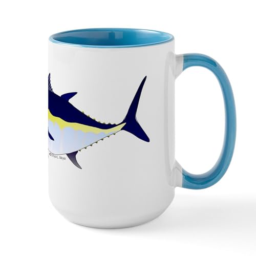White/Blue Inside - Bluefin Tuna Fish Large Mug