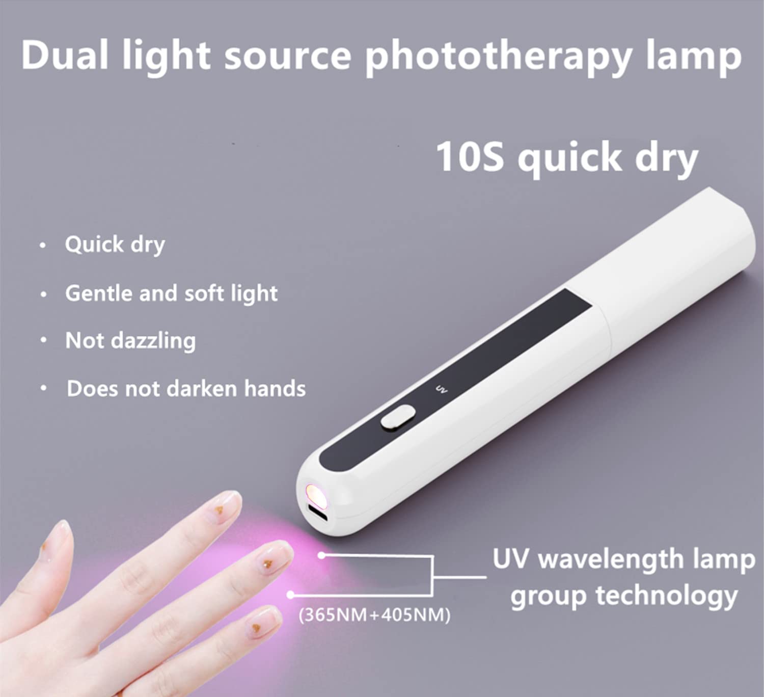 Professional Electric Nail File Kit - Wireless Portable Nail Drill with LED Drying Lamp, 3-Speed Adjustable & 6 Polishing Heads for Manicure Pedicure - Long Battery Life for Home Salon & Travel Nail Care (White)