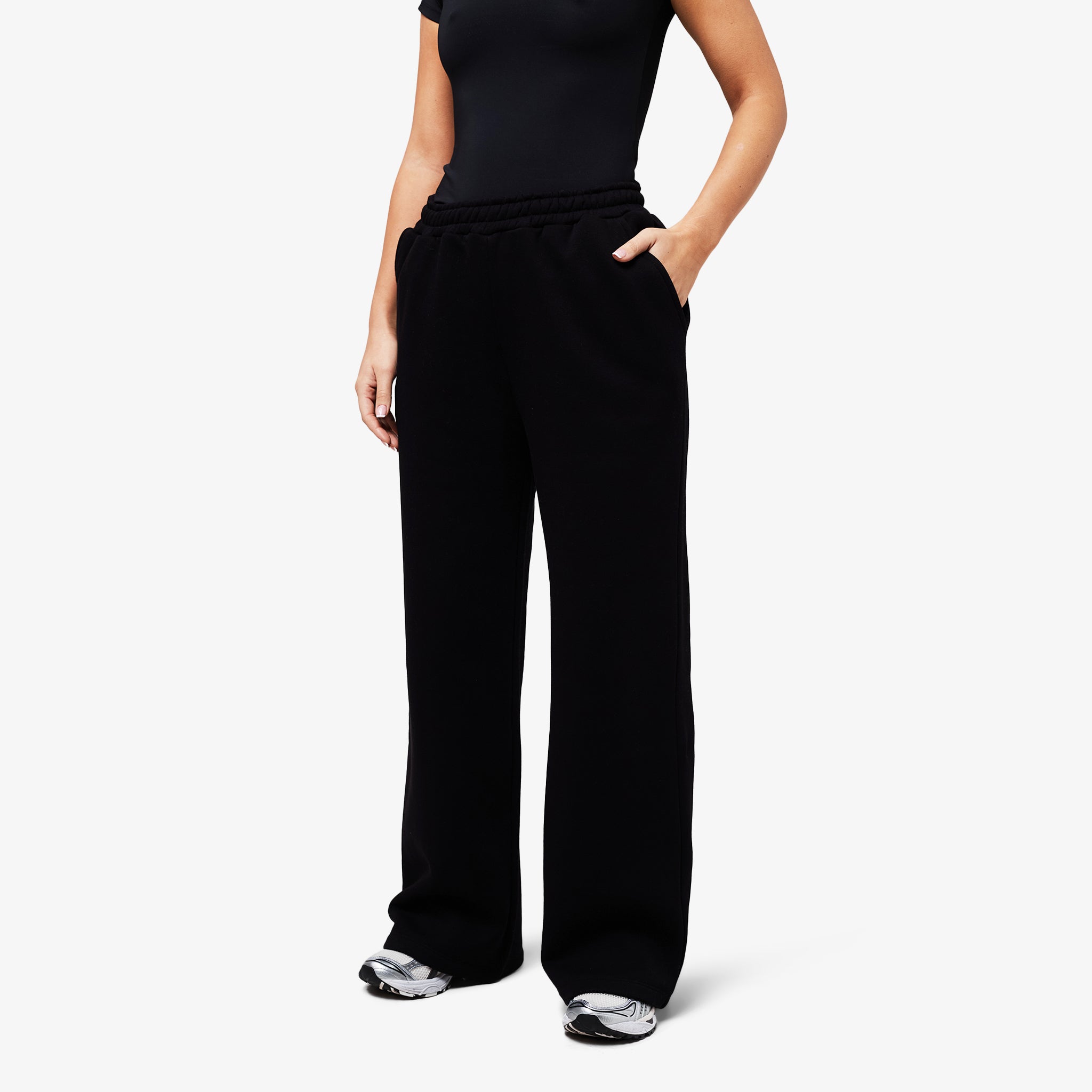 Core Open Hem Jogger Pants for Men - Soft & Comfortable Black Joggers for Casual Wear, Lounge & Workout