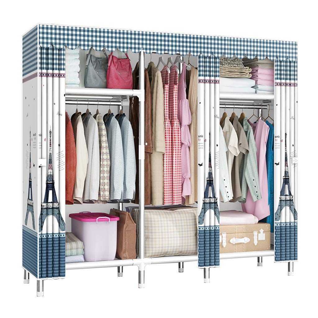 Portable Wardrobe Closet Organizer - Foldable Hanging Clothes Storage with Shelves & Fabric Cover (170x45x170cm) for Bedroom, Cloakroom & Travel Storage Solutions