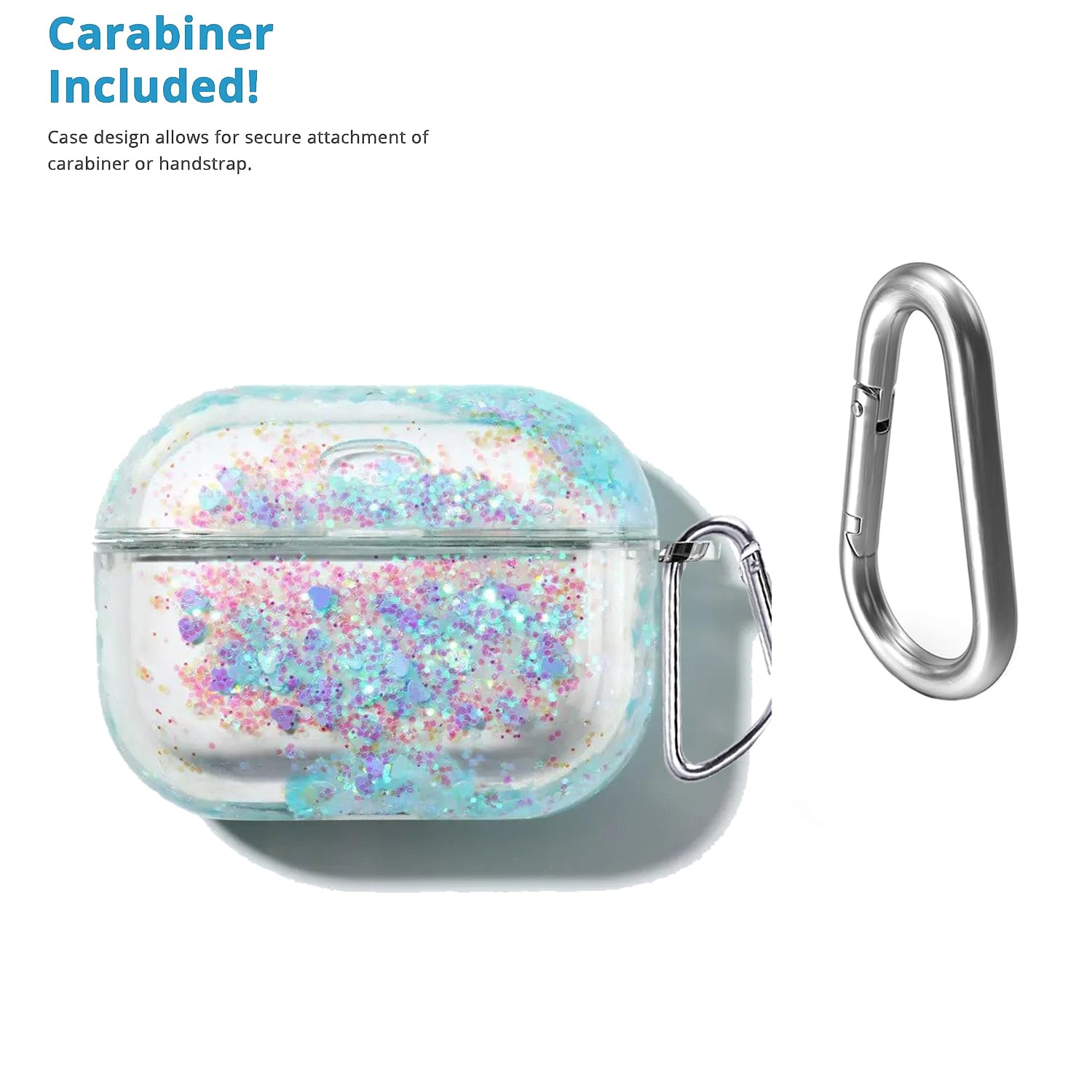 Custom Blue Glitter AirPods Pro Case with Keychain - Liquid Quicksand Protective Cover for AirPods 3 - Personalized Name Engraving Gift for Men & Women - Perfect for Travel, Workouts, and Everyday Use