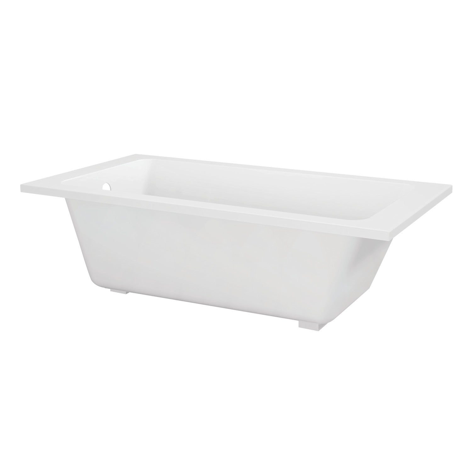 Aqua Eden 60 Inch Acrylic Rectangular Drop-In Bathtub with Anti-Skid Surface - Glossy White - Perfect for Modern Bathroom Renovation & Spa-Like Relaxation