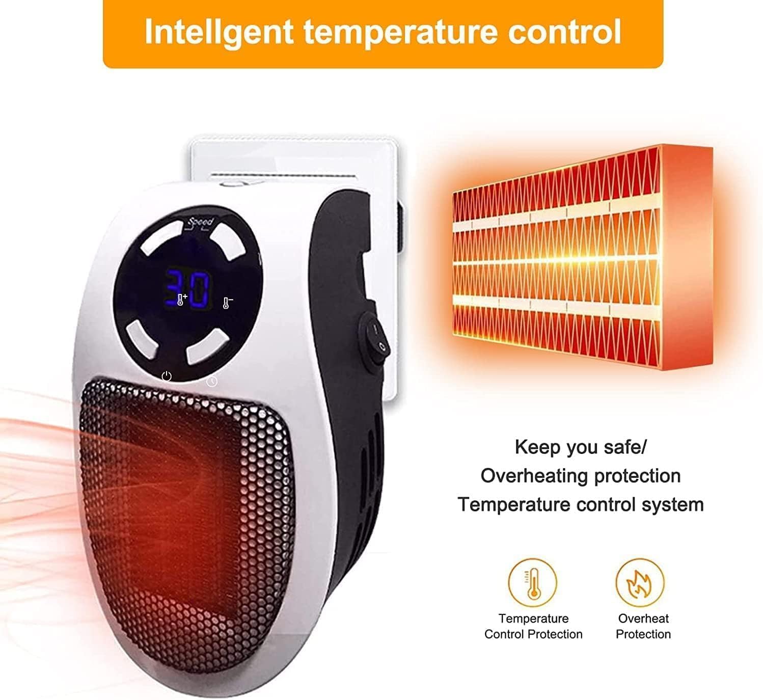 Elon Musk Ultra Air Heater - Adjustable Thermostat, Timer & LED Display - Quiet Portable Space Heater for Home, Office, Bedroom - Energy Efficient Personal Heater (2 Pack, White) - Perfect for Winter Warmth & Small Room Heating