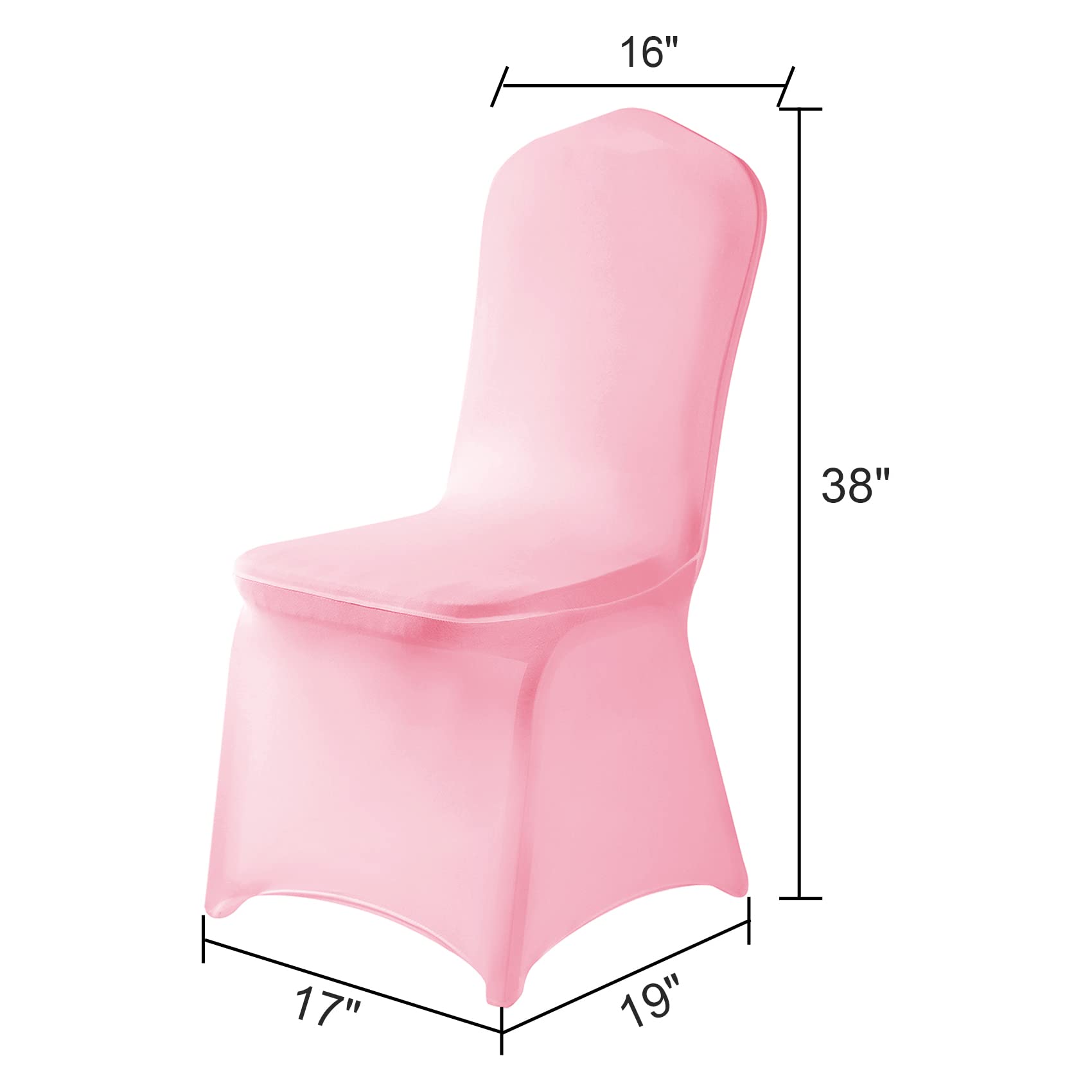 12PCS Spandex Stretch Chair Covers - Washable Removable Elastic Dining Chair Slipcovers for Living Room, Party, Banquet, Wedding & Hotel Events (Pink) - Perfect for Home Decor and Event Seating Protection