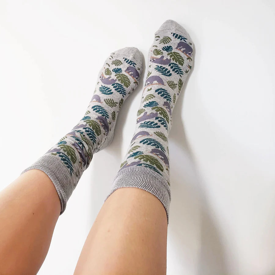 Sloth Protection Socks - Soft & Comfortable Wildlife Socks for Animal Lovers - Perfect for Hiking, Gifts & Conservation Awareness