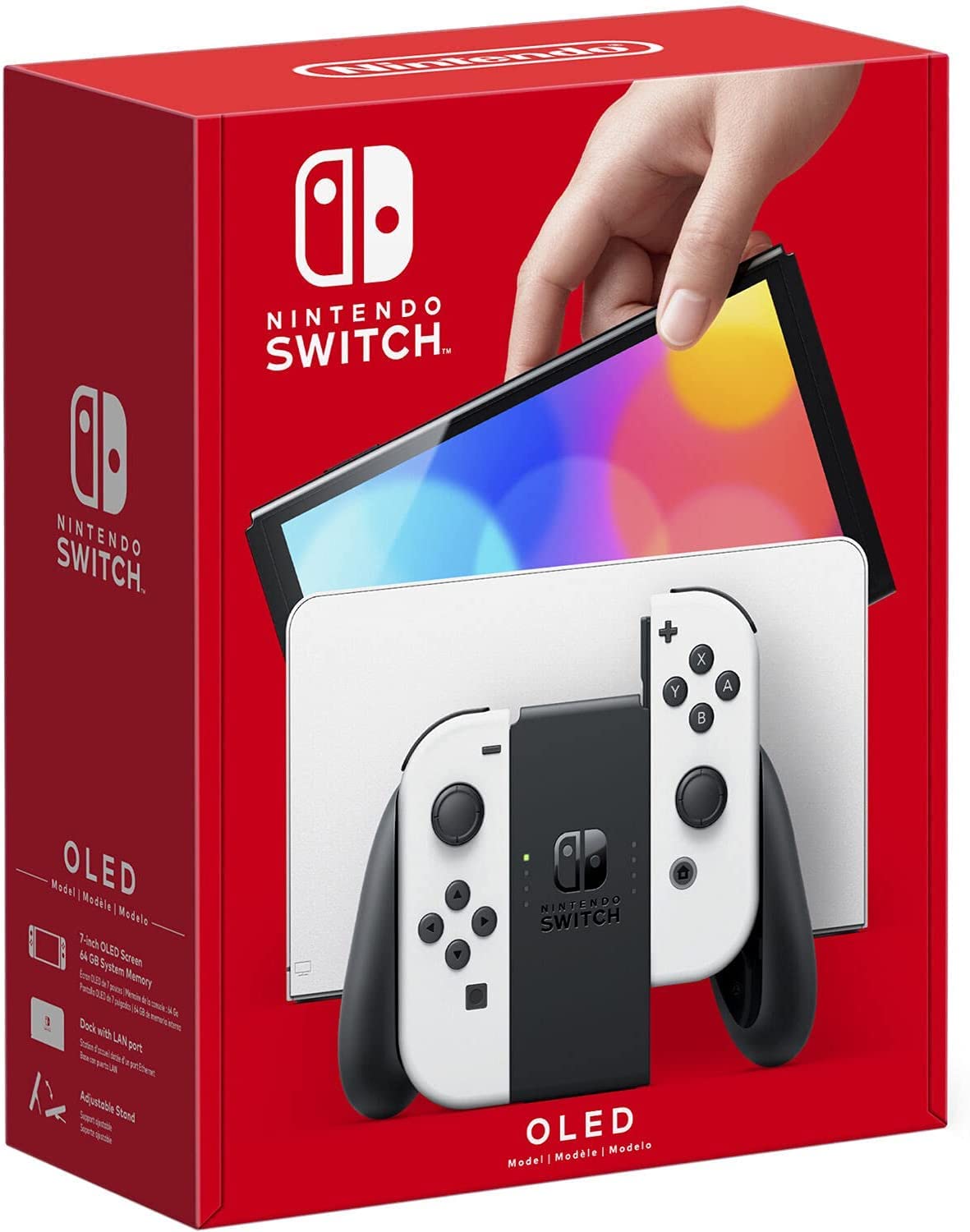 PURTCH 2022 Model Switch OLED Console with White Joy-Con Controllers & Dock - 7