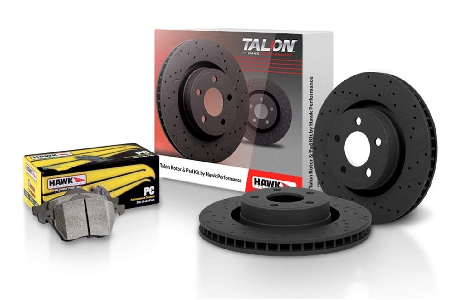Talon Cross-Drilled & Slotted Brake Rotors with Performance Ceramic Brake Pad Kit - High-Performance Braking for Cars, Trucks & SUVs - Ideal for Racing, Off-Road & Daily Driving
