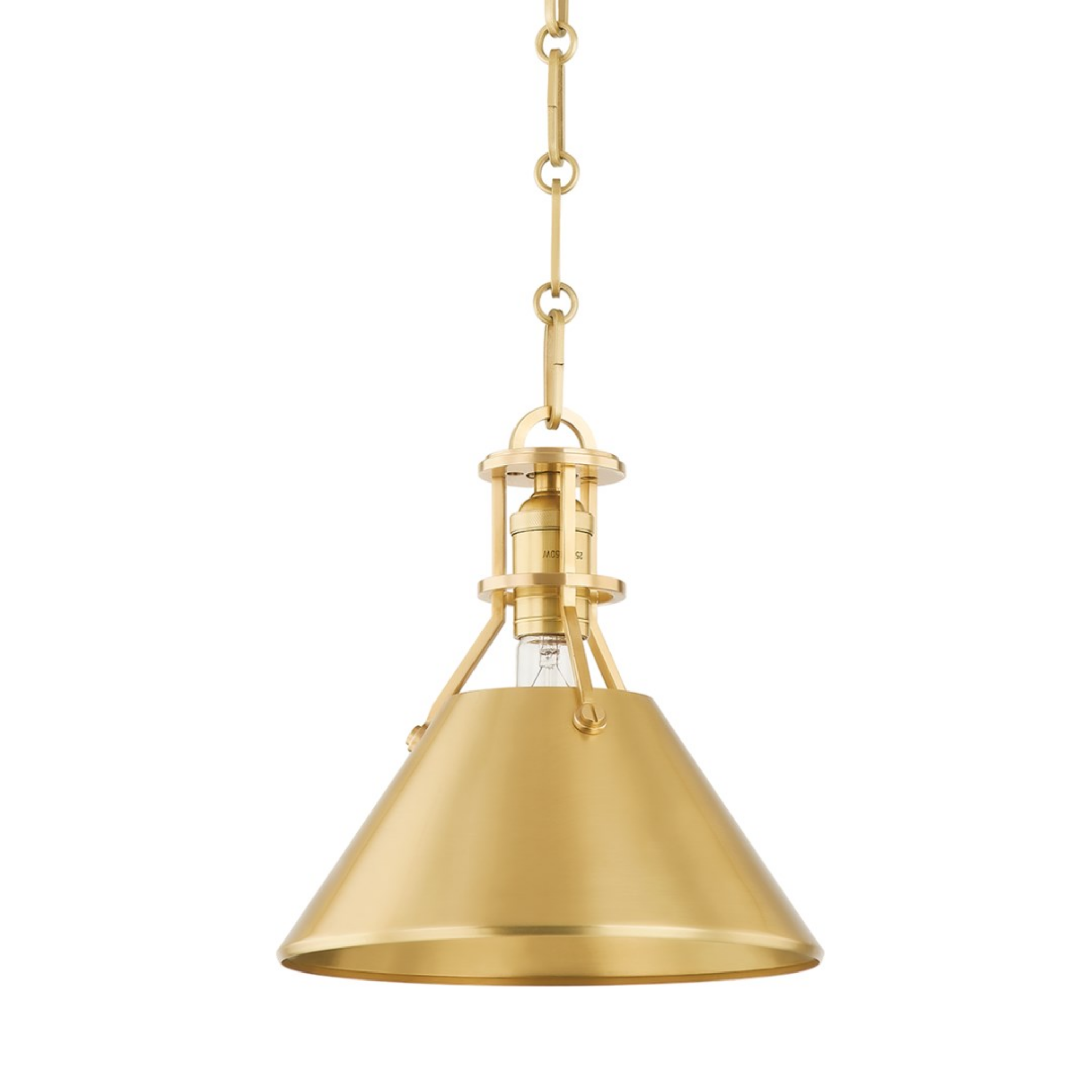 Vintage Aged Brass Metal No. 2 Pendant Light - Industrial Style Ceiling Hanging Fixture for Kitchen Island, Dining Room & Bar Lighting