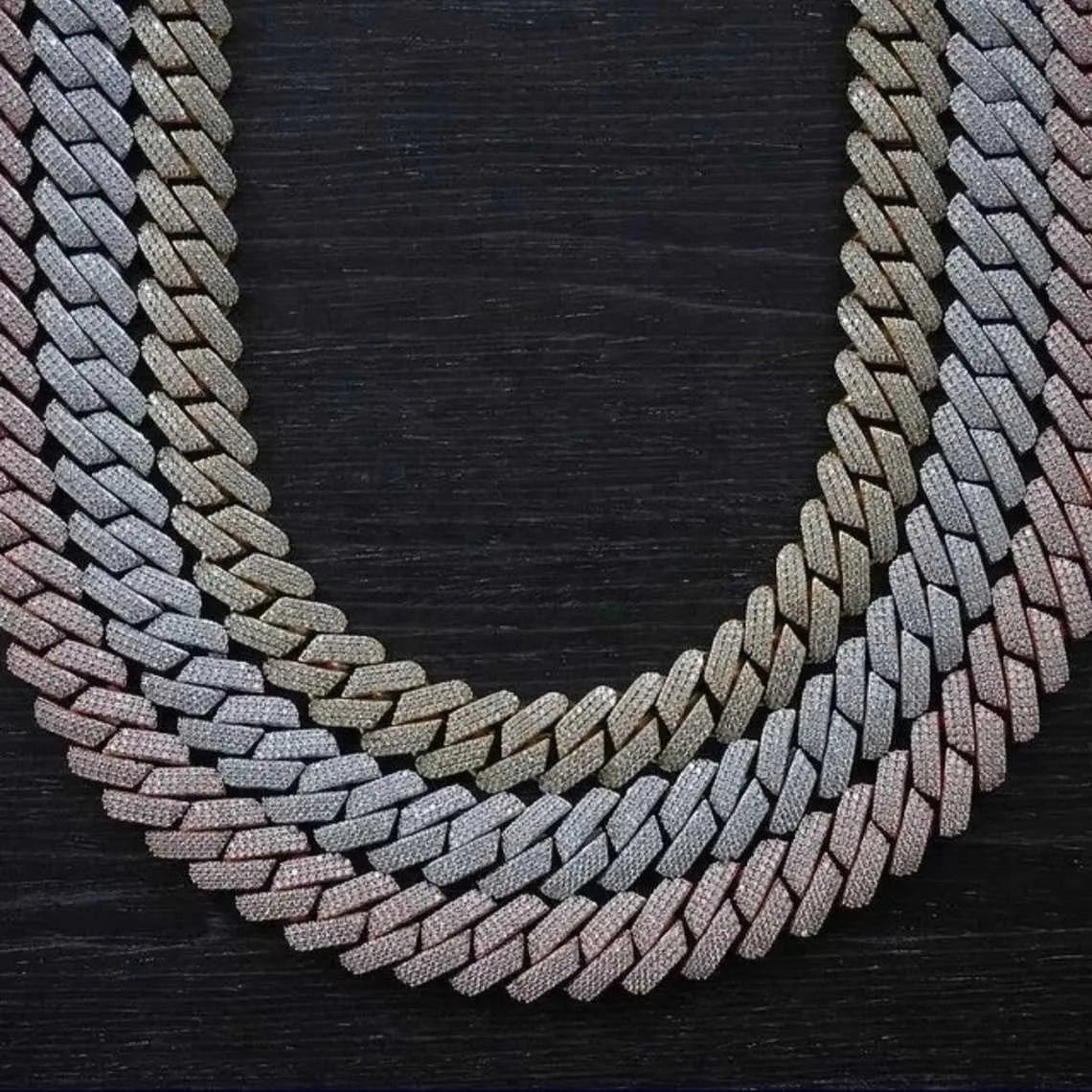 18K Gold Moissanite Cuban Link Tennis Chain Necklace for Men - Iced Out Hip Hop Jewelry - Perfect for Gifts, Parties, and Everyday Luxury Wear