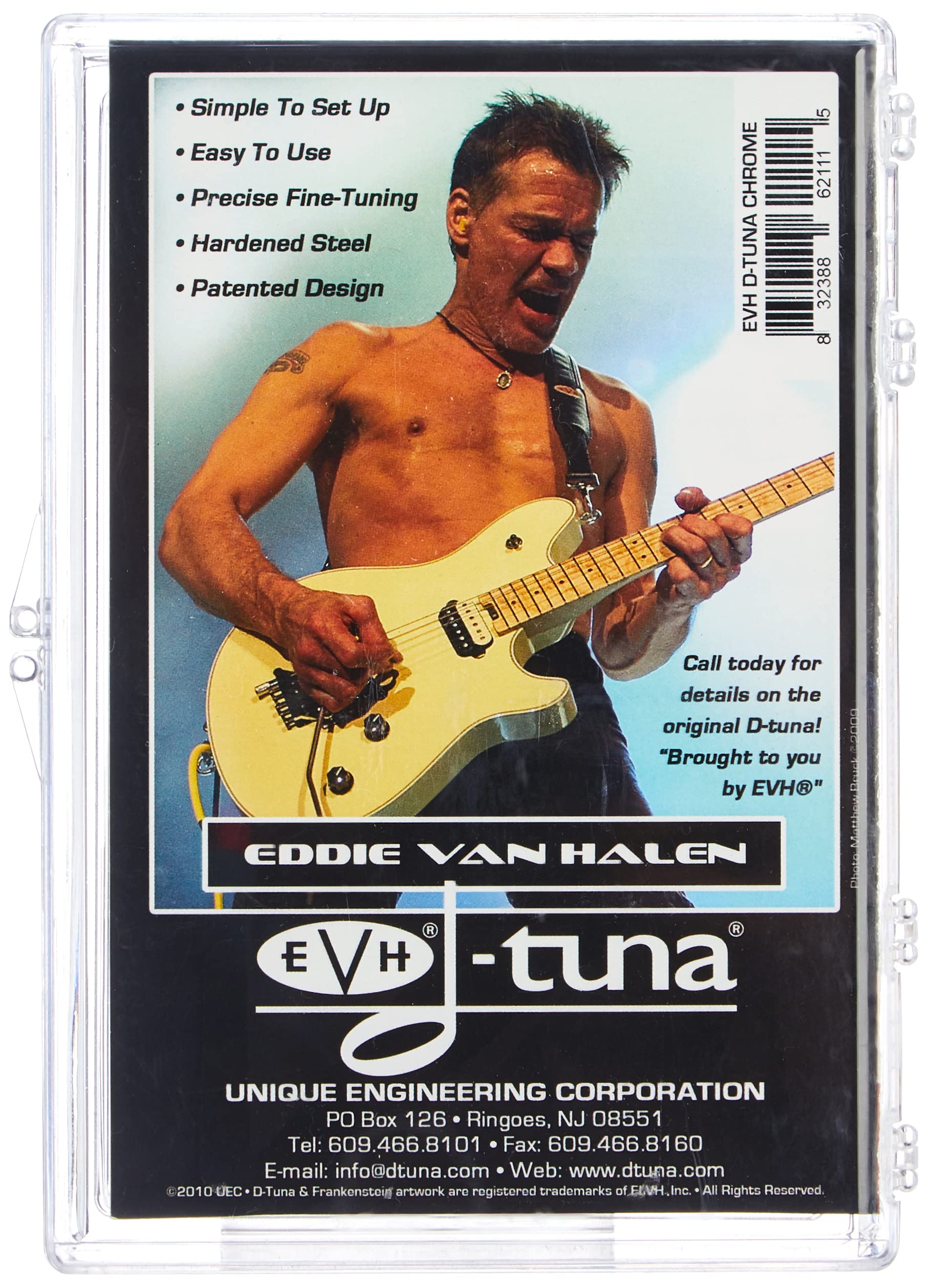 Allparts BP-2020-010 EVH D-Tuna Drop D Chrome Guitar Bridge Accessory - Perfect for Metal & Rock Music Performances