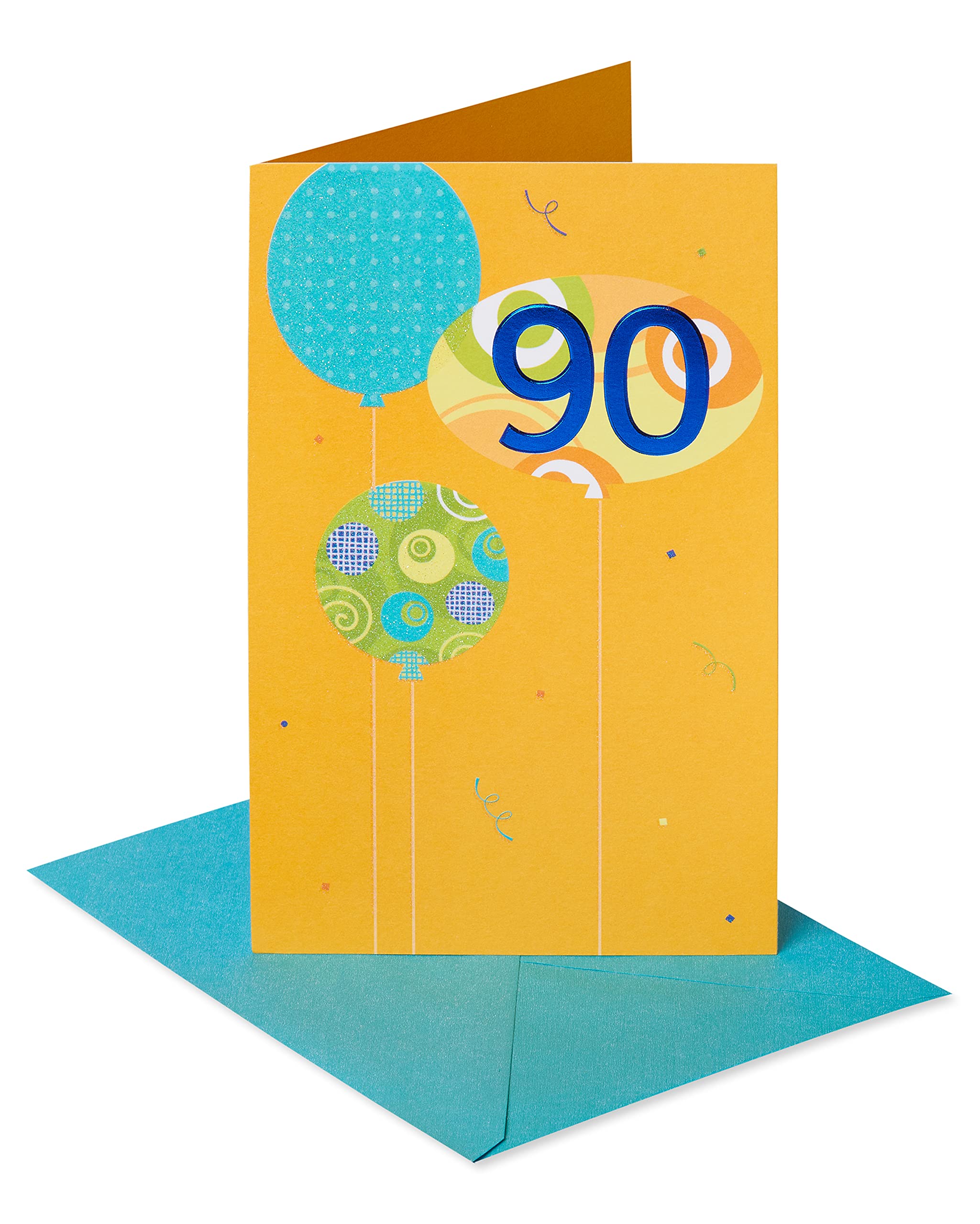 American Greetings 90th Birthday Card with Balloons - Perfect for Milestone Celebrations, Retirement Parties & Grandparent Birthdays