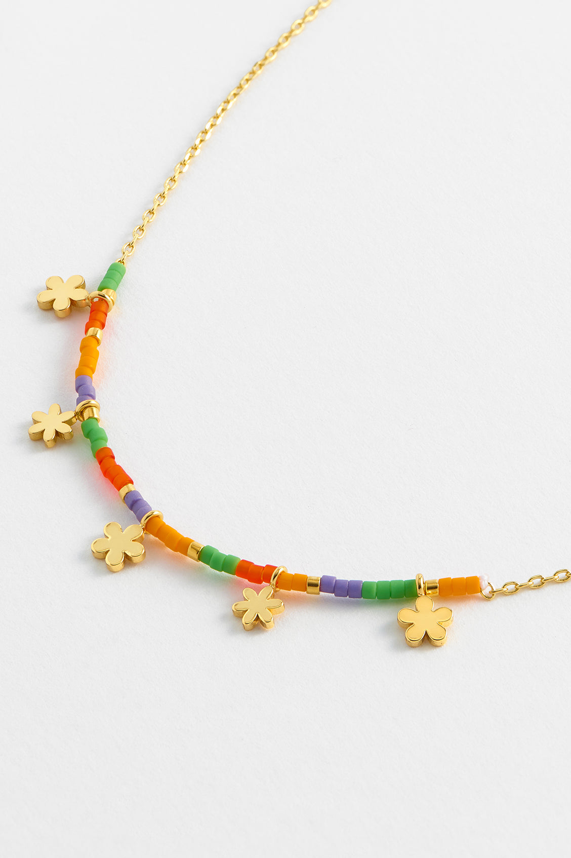 Ditsy Flower Miyuki Beaded Necklace - Elegant Handmade Jewelry for Women, Perfect for Weddings, Parties & Everyday Wear