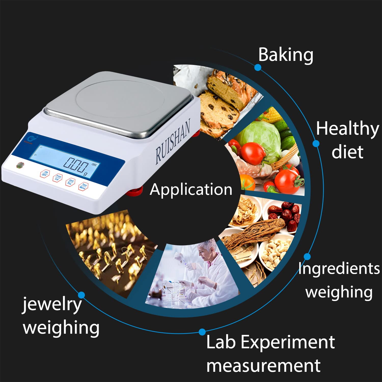 1000g x 0.01g Precision Digital Analytical Balance - High Accuracy Lab Scale for Jewelry, Gold, Scientific & Kitchen Use | Perfect for Laboratory, Industrial & Business Applications | Ideal for Weighing Chemicals, Precious Metals & Food Ingredients