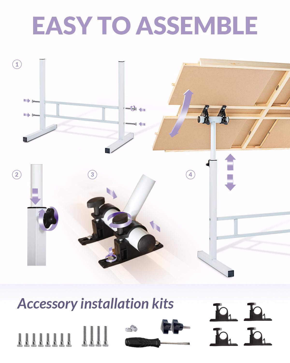 Portable Puzzle Table with Drawers - Adjustable Height Jigsaw Puzzle Board for Adults - 3-Tilting Angles, 1000-1500 Piece Capacity - Perfect for Family Game Night, Birthday Gifts for Women & Mom