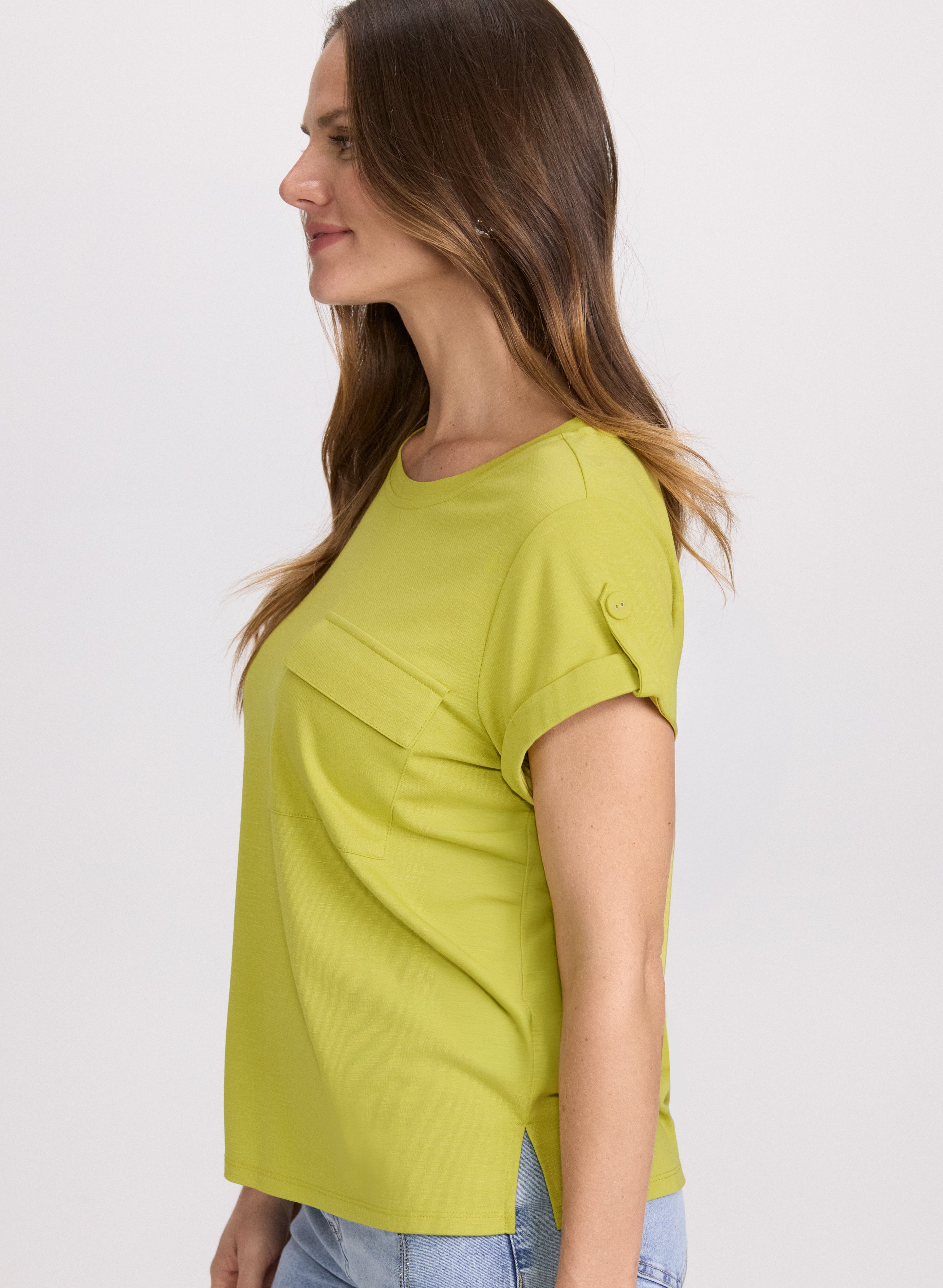 Cuffed Sleeve T-Shirt for Men & Women | Comfortable Casual Short Sleeve Tee | Perfect for Everyday Wear, Outings & Layering