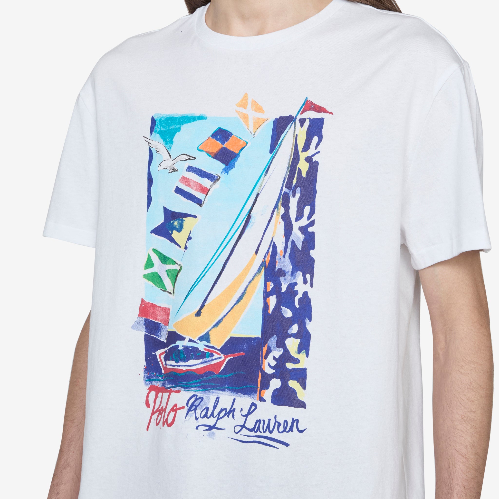 Classic Fit Sailboat Jersey T-Shirt for Men - Premium Cotton Oxford White - Casual Wear, Sailing & Summer Outfits
