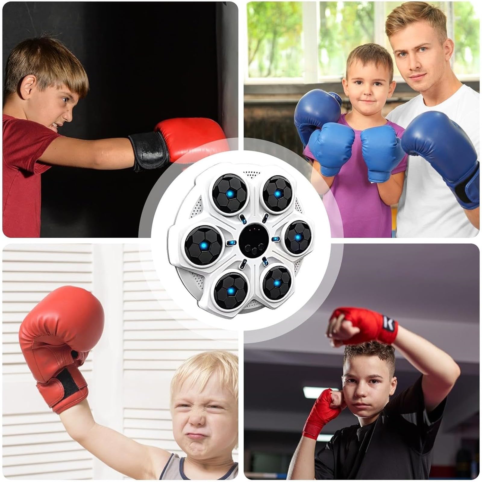 2024 LED Smart Music Boxing Machine with Gloves - Electronic Punching Target for Home Gym & Indoor Workout - Boxing Equipment for Adults & Kids | Perfect for Fitness Training, Stress Relief & Family Fun