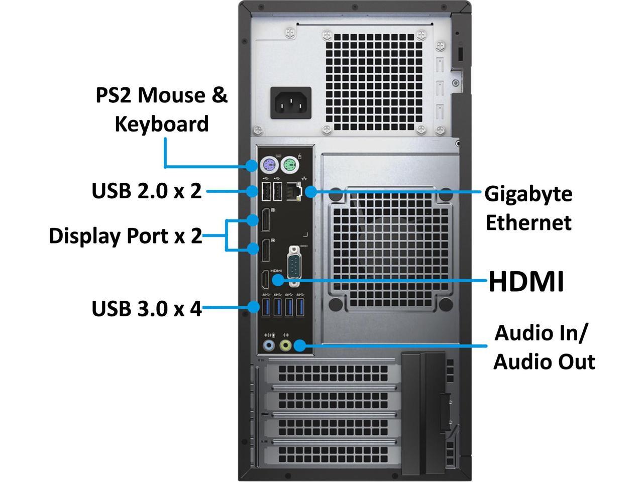 Dell Precision T3620 Workstation PC - Intel Core i7-7700 Quad-Core Processor up to 4.2GHz, 16GB RAM, 512GB SSD, USB 3.1, 4K HDMI & DisplayPort, Windows 10 Pro 64-bit (Keyboard & Mouse Included) - Ideal for CAD, Video Editing & 3D Rendering