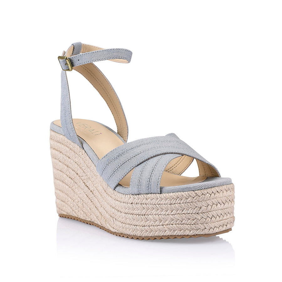 Callie Rope Wedges - Stylish Denim Wedge Sandals for Women | Comfortable Summer Shoes for Beach, Casual Outings & Date Nights