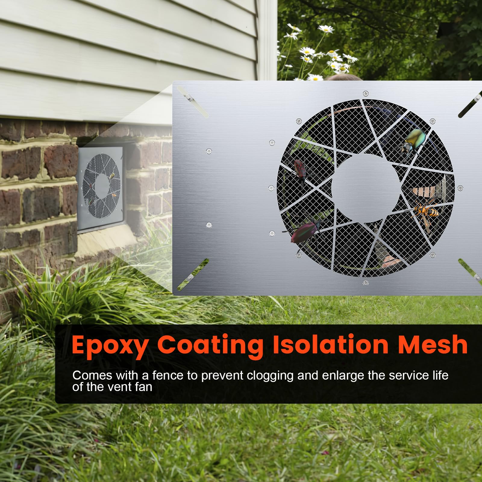 Abestorm 10-Inch 720CFM Stainless Steel Crawlspace Ventilation Fan - IP55 Rated for Basements, Attics & Garages - Freeze Protection Thermostat & Dehumidistat - Ideal for Moisture Control & Air Circulation in Crawl Spaces, Basements, and Storage Areas
