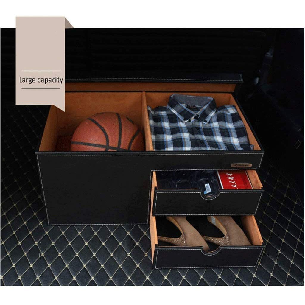 Premium Leather Car Trunk Organizer - Foldable Storage Box for Car Accessories, Sundries & Finishing Tools | Perfect for Road Trips, Travel & Daily Commute