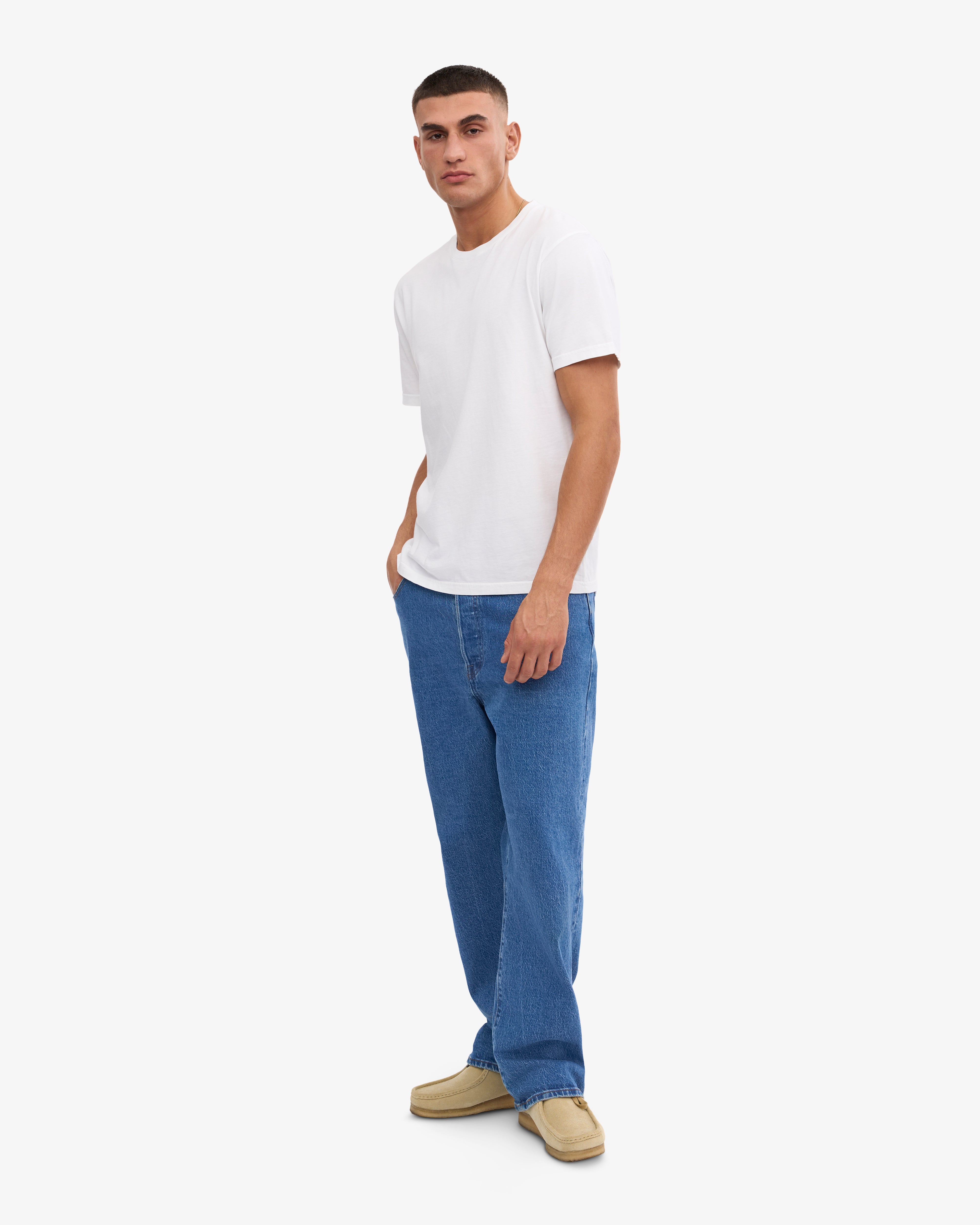 Classic Organic Cotton T-Shirt for Men & Women | Soft, Breathable & Eco-Friendly | Optical White | Perfect for Casual Wear, Gym & Everyday Outfits