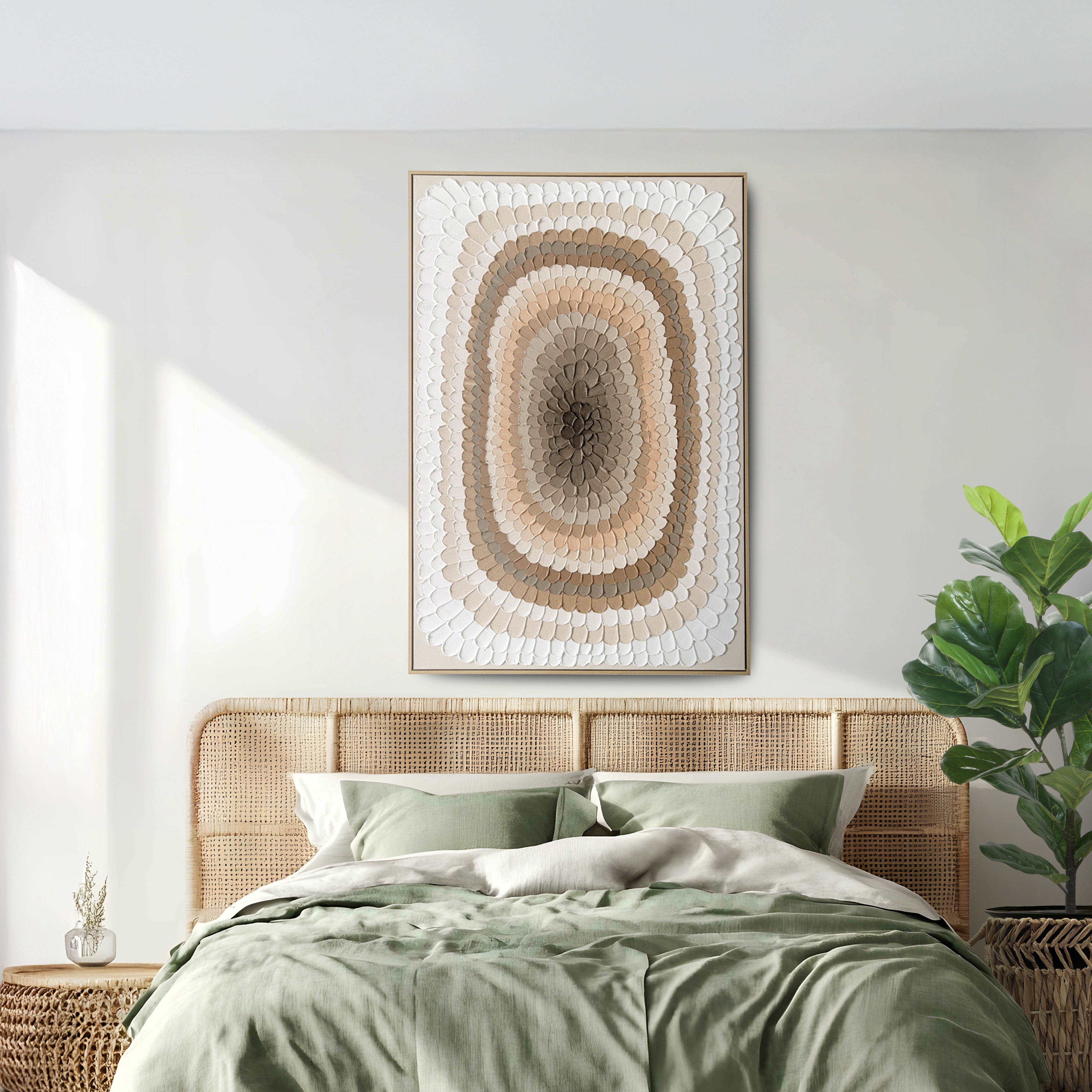 Urban Style Textured Ochre Oil Painting Brush Strokes - Perfect for Home Decor, Wall Art & Modern Interior Design