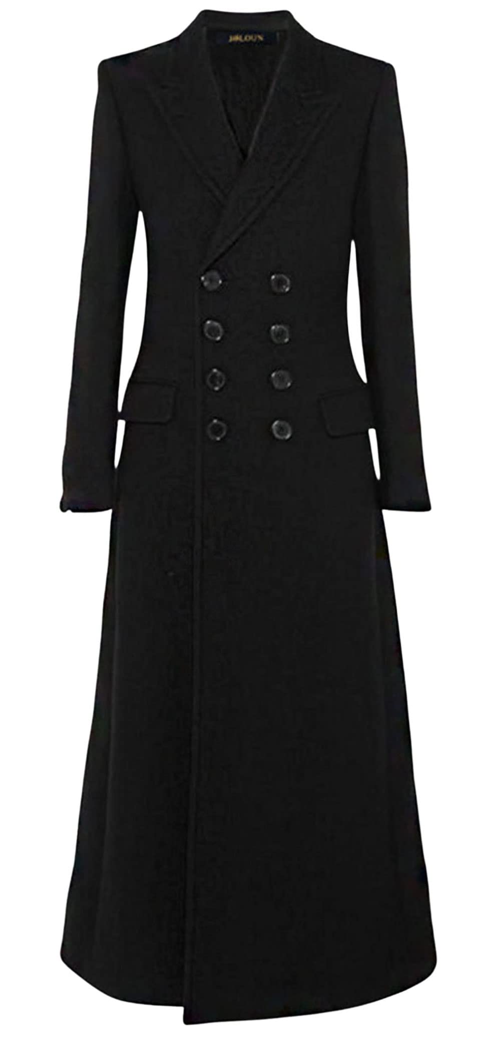 CHARTOU Women's Double Breasted Long Wool Trench Coat - Notched Collar Wool Blend Pea Coat for Fall & Winter | Office, Dating & Formal Occasions