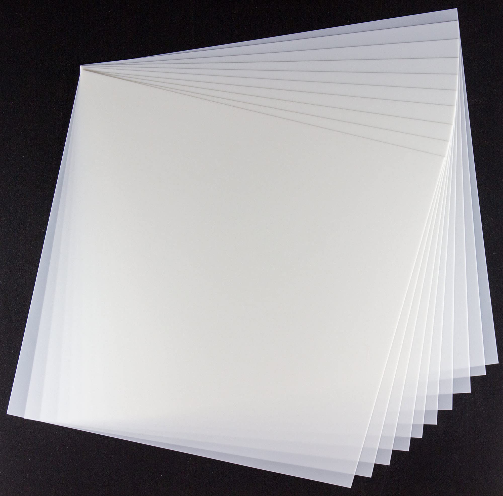 7.5mil Blank Mylar Sheets (10 Pack) - 12x12 Inch Milky Translucent PET Stencil Sheets for Cutting Machines, Airbrush Stencils & Food-Safe Crafts | DIY Projects, Cricut Templates & Baking Decorations