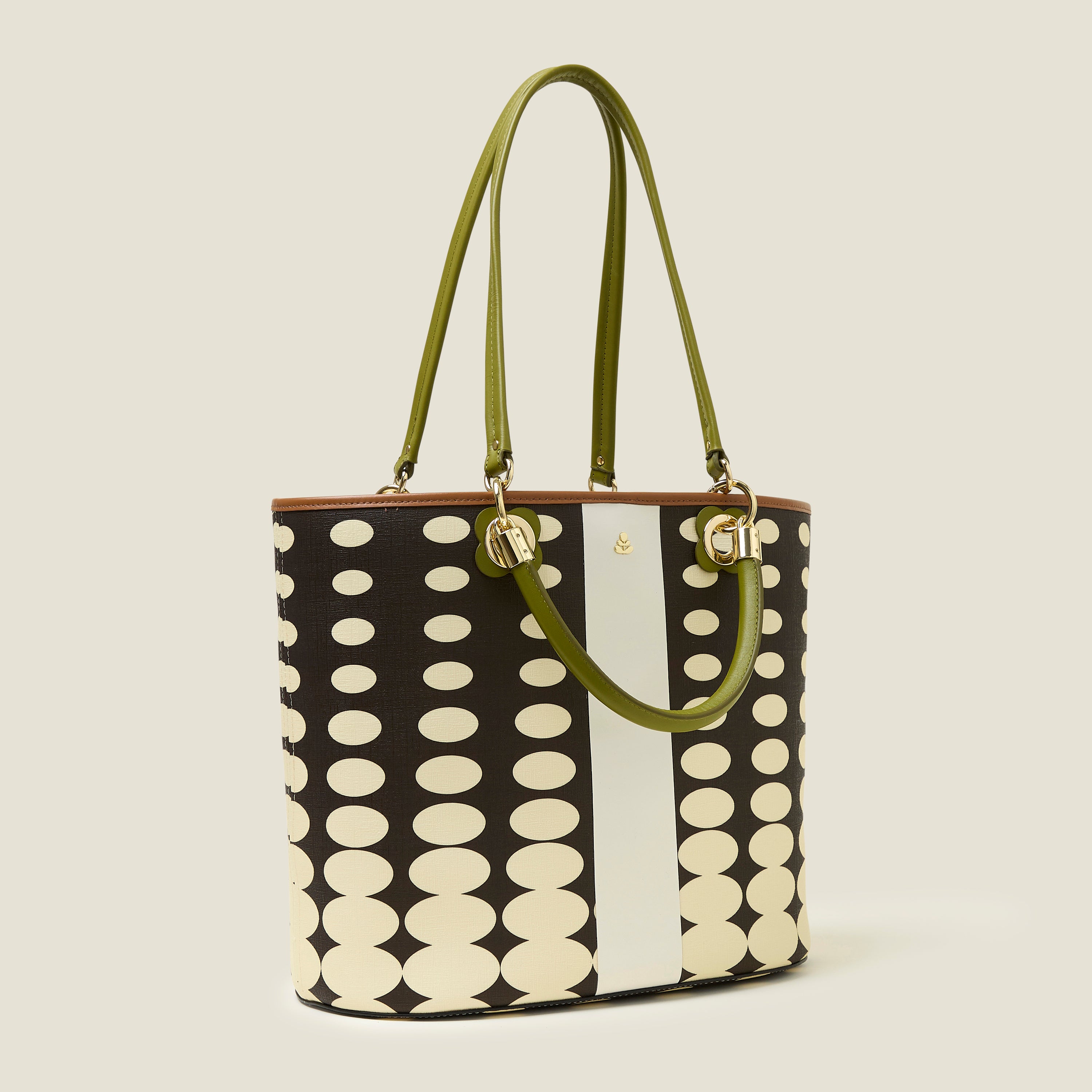 Stylish Smile Tote Bag - Premium Optical Oval Design in Mocha Brown | Perfect for Work, Travel & Everyday Use