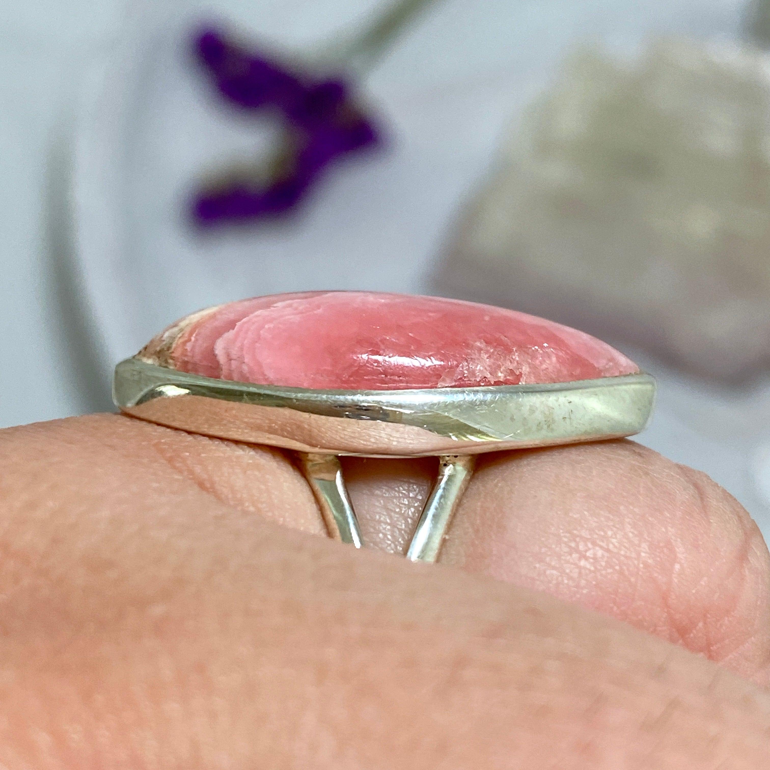 Rhodochrosite Marquise Ring Size 11 - KRGJ2116 | Elegant Gemstone Jewelry for Women, Perfect for Weddings, Parties & Special Occasions