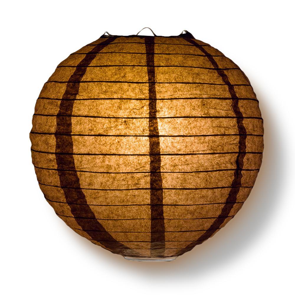 12-Piece Brown Paper Lantern Set for Wedding & Party Decorations - 12/10/8 Inch Chinese Hanging Lanterns - Perfect for Home, Garden, and Festival Decor
