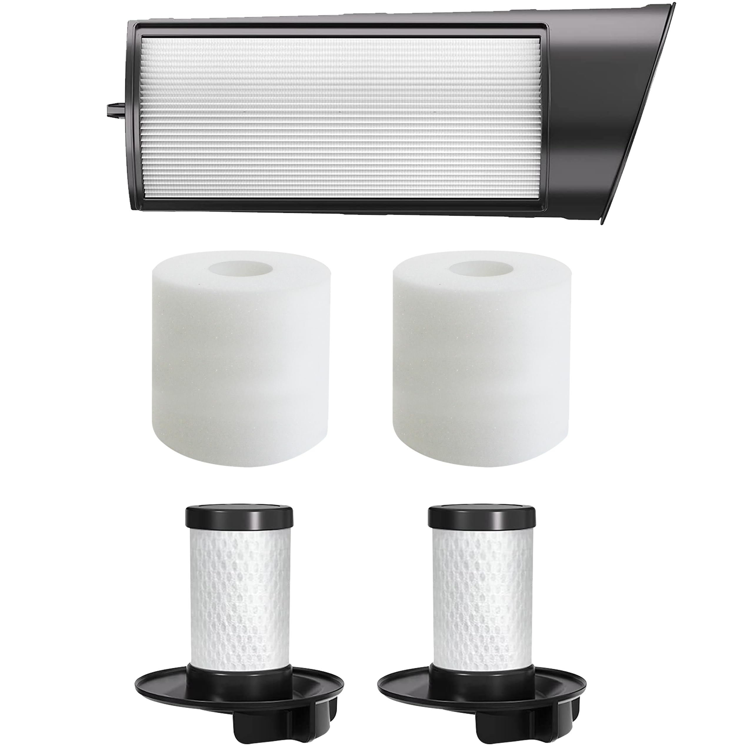 Premium Fette Filters for Shark ICZ362H Vertex & Shark Ion P50 Lift-Away DuoClean Cordless Vacuums (XFFK160 & XHEPA160) - HEPA Replacement Filters for Pet Hair, Allergies & Deep Cleaning - Compatible with Shark C160 & IC162 Series