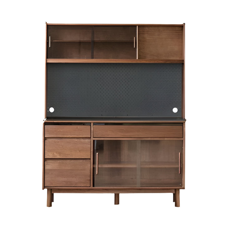 59.2x15.9x75.9 inch / 150.4x40.4x192.7 cm / Rich Dark Walnut Color / sideboard upper shelf