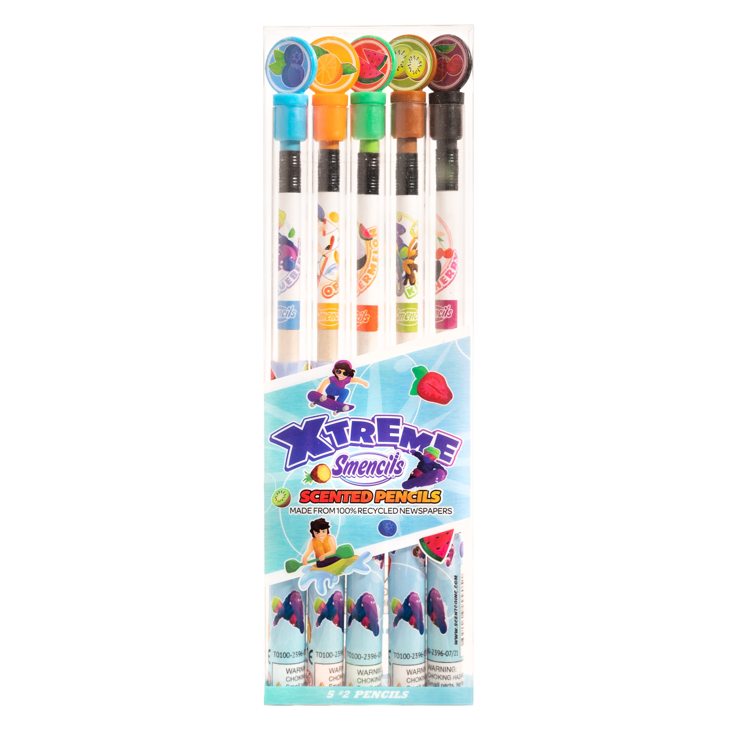 X-Treme Sports Smencils - Scented Pencils 5-Pack for Kids, School & Party Gifts